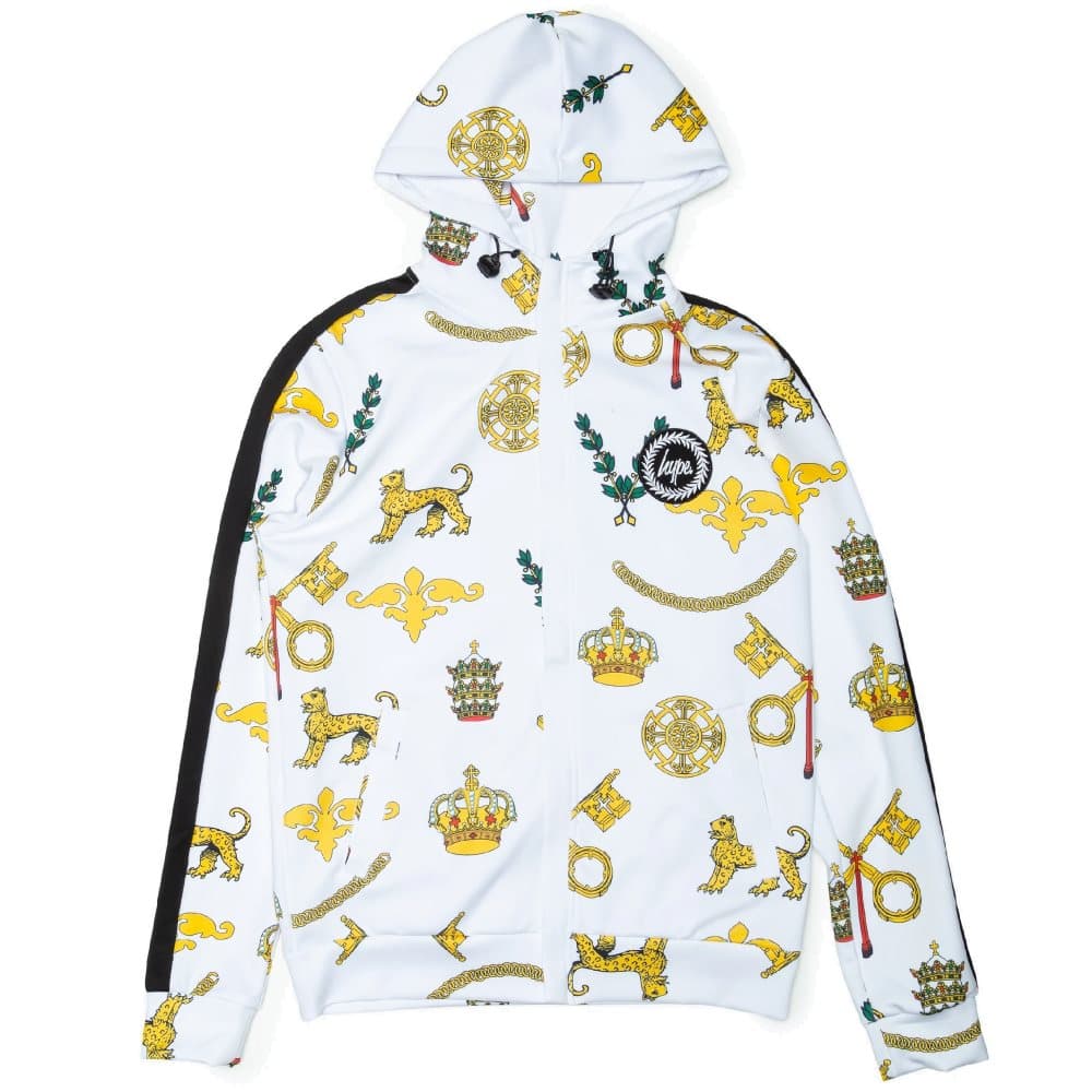 Hype Mens Royal Crest Track Zip Up Hoodie