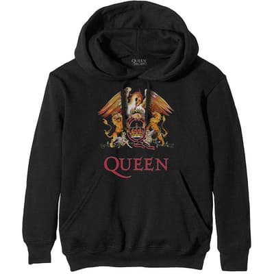 Queen Unisex Pullover Hoodie: Classic Crest (Medium)