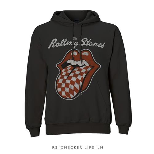 Bild av The Rolling Stones Unisex Pullover Hoodie: Checker Tongue (Large)