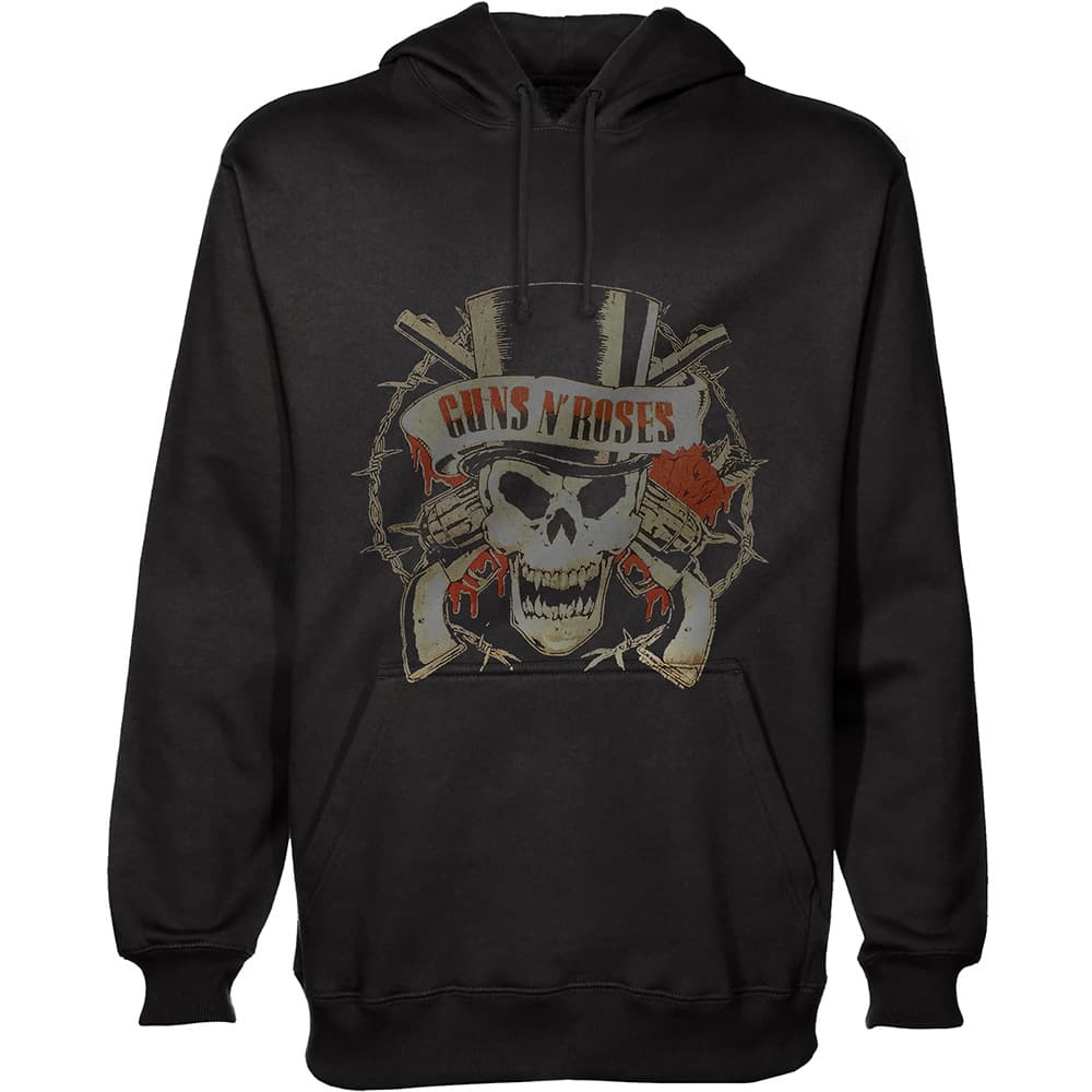 Guns N' Roses Unisex Pullover Hoodie: Distressed Skull (X-Large)