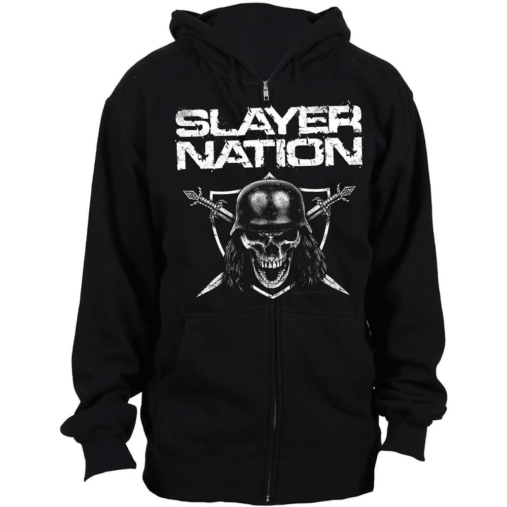 Slayer Unisex Zipped Hoodie: Slayer Nation (Medium)