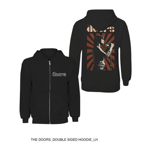 The Doors Unisex Zipped Hoodie: Lizard King (Back Print) (XX-Large)