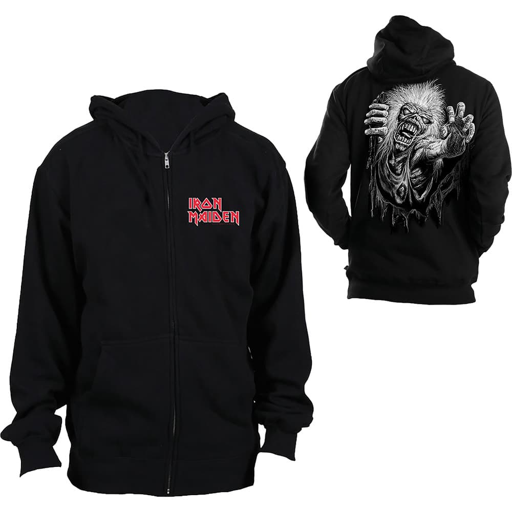 Iron Maiden Unisex Zipped Hoodie: No Prayer (Back Print) (X-Large)
