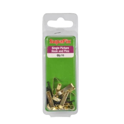 SupaFix Single Picture Hook & Pins (Pack of 10)