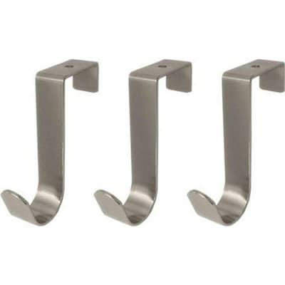 Headbourne Polished Chrome Over The Door Hooks (Pack Of 3)