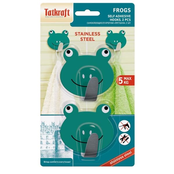 Tatkraft, Frogs - Selvklebende Kroker, 2-pack