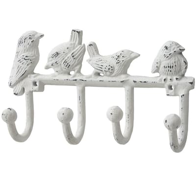 Hill Interiors Antique Cast Iron Birds Key Hooks