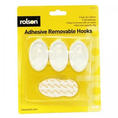 Rolson Removable Hooks (Pack of 3)