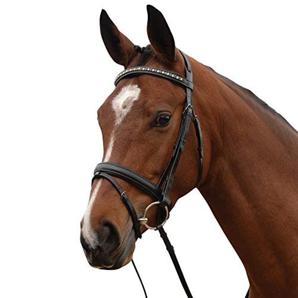 Kincade Leather Padded Crystal Crank Flash Bridle