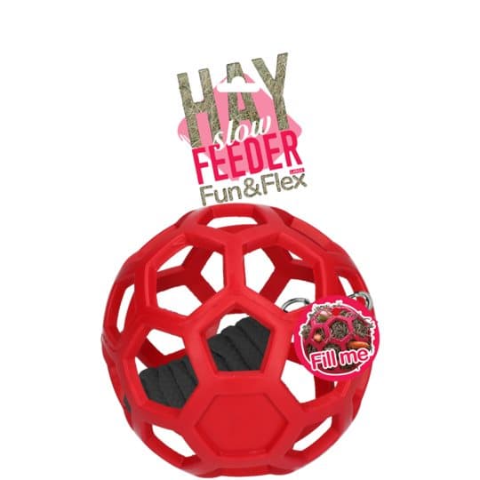 Hay Slowfeeder hauska ja taipuva 20 cm punainen - Syötä heinää hitaasti ja torju ikävystymistä.