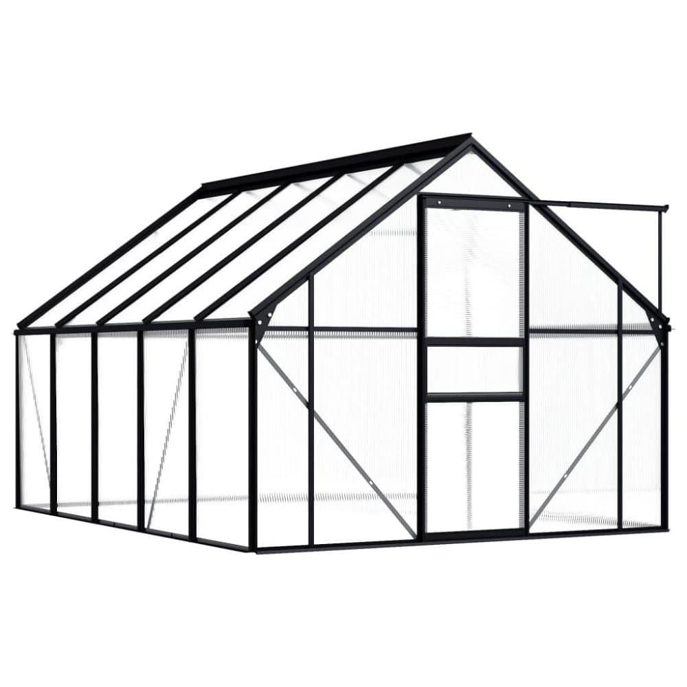vidaXL drivhus 5,89 m² aluminium antracitgrå