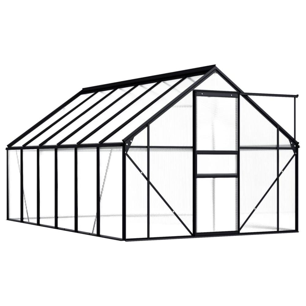 vidaXL drivhus 7,03 m² aluminium antracitgrå