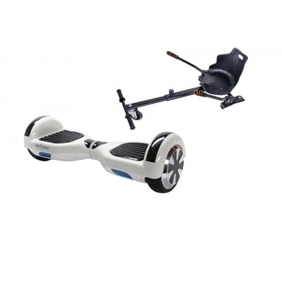 Package Smart Balance™ Hoverboard 6.5 inch, Regular White Pearl + Hoverseat, Motor 700 Wat, LED