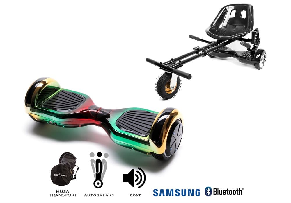 Pakke Hoverboard Regular California 6.5 tommer + HoverKart Suspension, Smart Balance™ Premium Brand, Bluetooth, Bærepose, 700 W strøm, LED'er