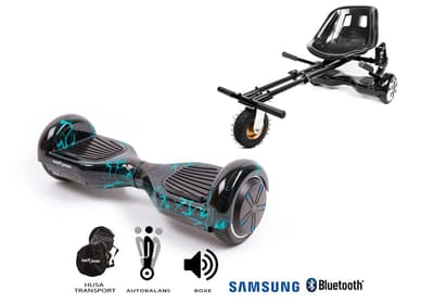 Pakke Hoverboard Regular Thunderstorm 6.5 tommer + HoverKart Suspension, Smart Balance™ Premium Brand, Bluetooth, Bærepose, 700 W strøm, LED'er