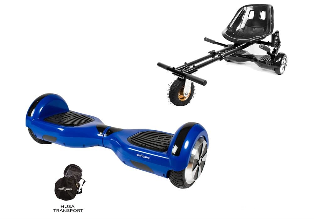Pakke Hoverboard Regular Blå 6.5 tommer + HoverKart Suspension, Smart Balance™ Premium Brand, 700 W strøm