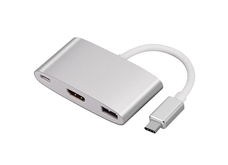 Type-C to HDTV HDMI/USB 3.0/Type C Convertor Cable Adapter - Silver
