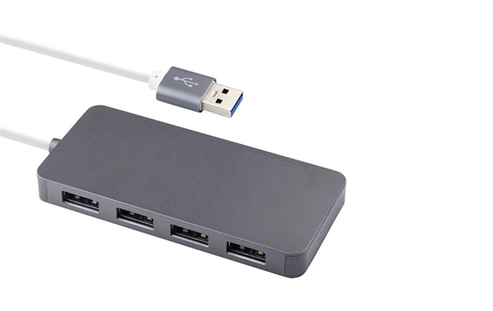 Ultra Slim USB3.0 to 4 Port USB 3.0 Hub with DC - Metal