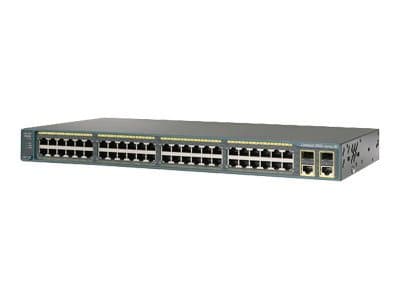 Cisco Catalyst 2960-Plus 48PST-L - Switch - Styrt - 48 x 10/100 (PoE) + 2 x Gigabit SFP + 2 x 10/100/1000 - rackmonterbar - PoE (370 W)