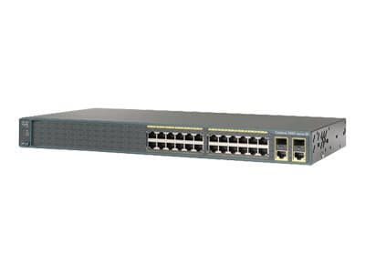 Cisco Catalyst 2960-Plus 24PC-S - Switch - Administrerad - 24 x 10/100 (PoE) + 2 x kombinations-Gigabit SFP - rackmonterbar - PoE (370 W)