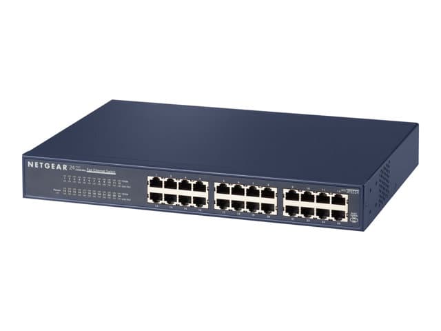 NETGEAR 24-Port 10/100 Fast Ethernet Switch JFS524v2 - Switch - ikke-styrt - 24 x 10/100 - stasjonær, rackmonterbar