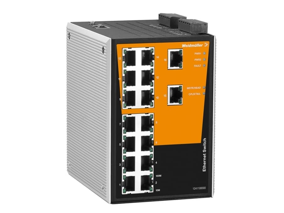 Weidmüller IE-SW-PL16M-16TX, Håndtert, Fast Ethernet (10/100), Full dupleks