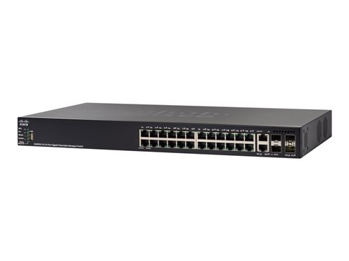 Bild av Cisco 550X Series SG550X-24MP - Switch - L3 - Administrerad - 24 x 10/100/1000 (PoE+) + 2 x kombo 10 Gigabit SFP+ + 2 x SFP+ - rackmonterbar - PoE+ (