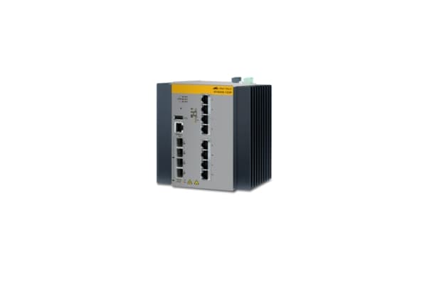 Allied Telesis AT IE300-12GP - Switch - L3 - Administrerad - 8 x 10/100/1000 (PoE+) + 4 x Gigabit SFP - DIN-skenmonterbar, väggmonterbar - PoE+ (240