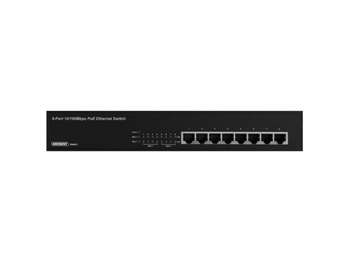 Bild av Eminent EM4431, Ohanterad, Fast Ethernet (10/100), Full duplex, Strömförsörjning via Ethernet (PoE) stöd, Rackmontering