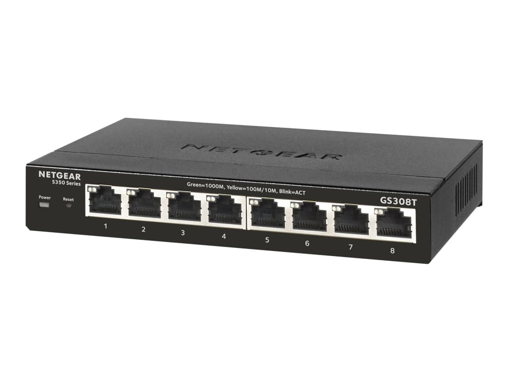 NETGEAR Pro GS308T - Switch - smart - 8 x 10/100/1000 - stasjonær
