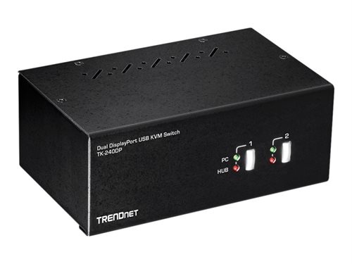 Bild av TRENDnet TK-240DP - Omkopplare för tangentbord/video/mus/ljud/USB - 2 x KVM/ljud/USB - 1 lokal användare - skrivbordsmodell