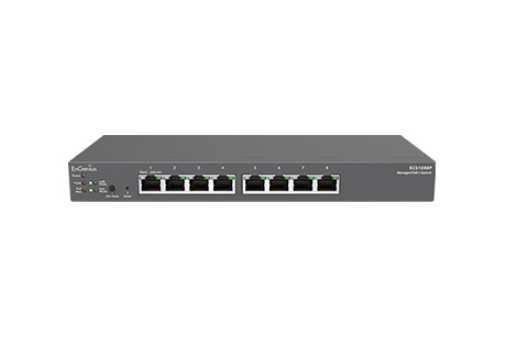 Bild av EnGenius ECS1008P, hanterad, L2, Gigabit Ethernet (10/100/1000), Full duplex, Strömförsörjning via Ethernet (PoE) stöd, Monteringsbar på väggen