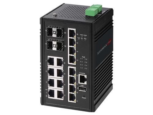 Bild av Edimax IGS-5416P, hanterad, Gigabit Ethernet (10/100/1000), Full duplex, Strömförsörjning via Ethernet (PoE) stöd