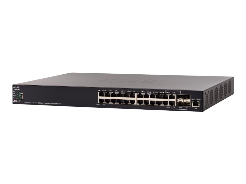 Cisco 550X Series SX550X-24 - Switch - L3 - Styrt - 20 x 10GBase-T + 4 x kombo 10 Gigabit SFP+ - stasjonær, rackmonterbar