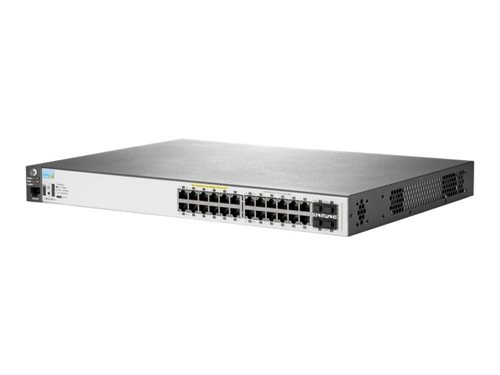 Bild av HPE Aruba 2530-24G-PoE+ - Switch - Administrerad - 24 x 10/100/1000 (PoE+) + 4 x Gigabit SFP - skrivbordsmodell, rackmonterbar, väggmonterbar - PoE+
