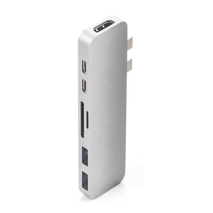 MOBILITET - HyperDrive DUO Dockningsstation - 2 x USB-C till HDMI - USB-C - Thunderbolt 3, 2 x USB 3.1 - microSD + SD- Silver