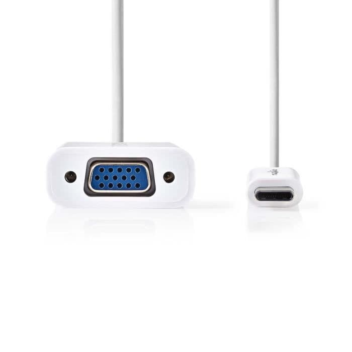 USB-kabel Type-C | Type-C-mand - Kvinde VGA | 0,2 m | Hvid ALPEXE-110