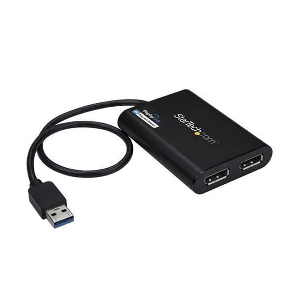 StarTech.com USB 3.0 til Dual DisplayPort 4K 60 Hz adapter - Ekstern USB 3.0 grafikkort til 2 DP-porte (USB32DP24K60)