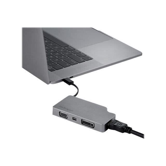 StarTech.com Rumgrå USB-C multiportadapter med 4 videoudgange - mDP, HDMI, DVI, VGA - 4K 60 Hz (CDPVDHDMDP2G)
