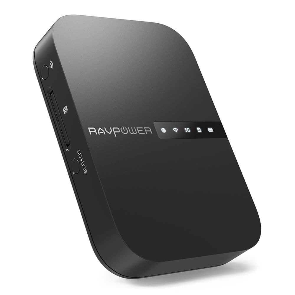 RAVPower Filehub med powerbank, wifi-forlænger, filoverfører mm.