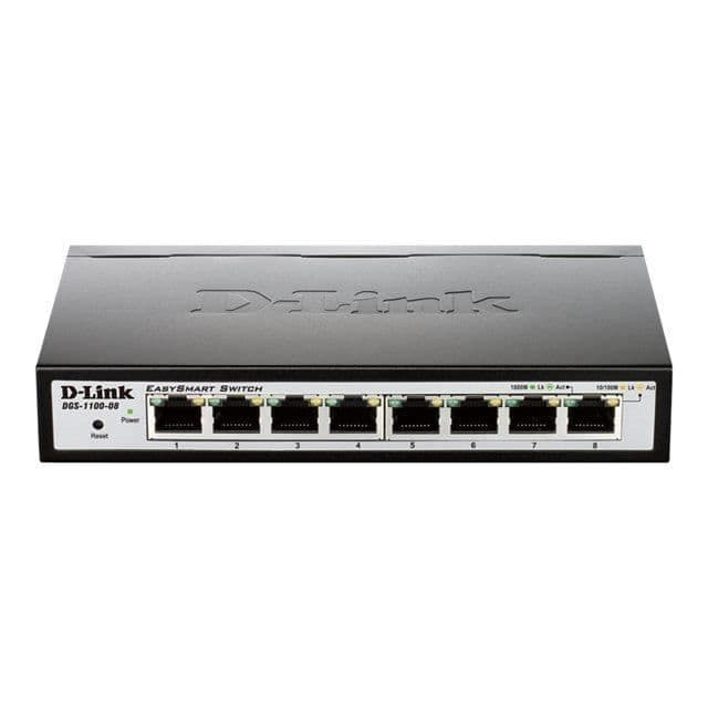 D-LINK switch Easy Smart 8 porte - DGS-1100-08 - 10/100 / 1000Mbps