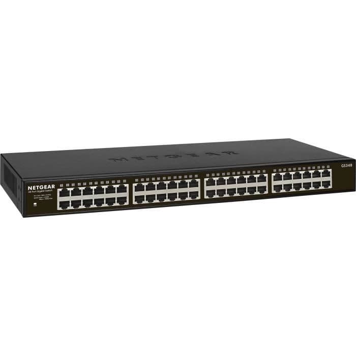 NETGEAR-kontakt GS348-100EUS - 48 porte 10/100/1000 RJ45 - Ikke håndterbar