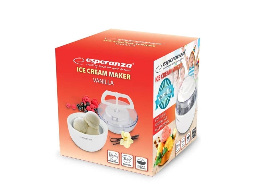 ESPERANZA ice cream maker VANILLA white