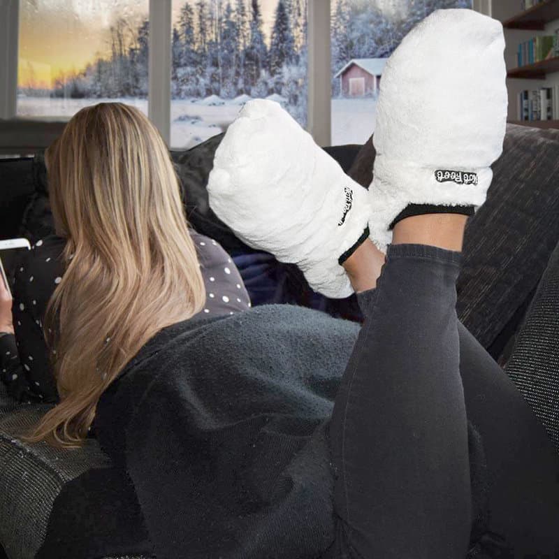 Hot Feet Värmetofflor - Tofflor - Värmer upp Fötter - Röd