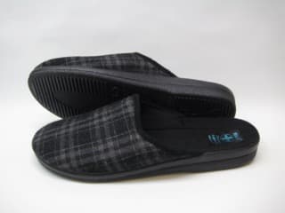 Filt innetofflor toffel slippers KLASSISK grå rutig