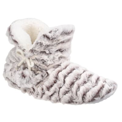 Divaz Womens/Ladies Paris Faux Fur Design Bootie Slippers