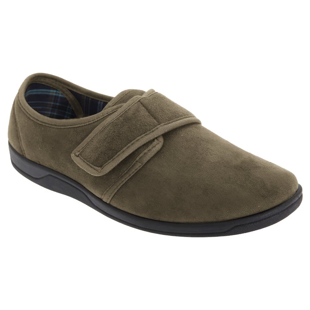 Sleepers Mens Tom Imitation Suede Touch Fastening Slippers