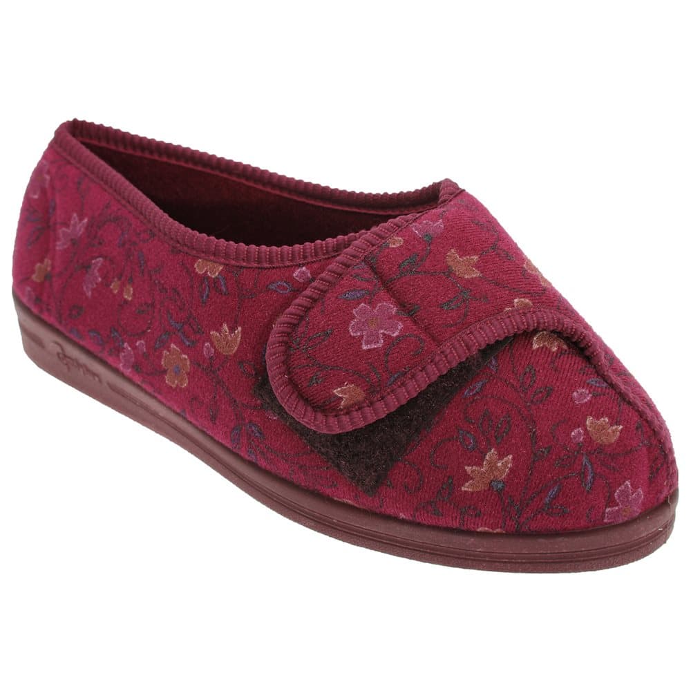 Comfylux Davina Floral Superwide tofflor för kvinnor / damer