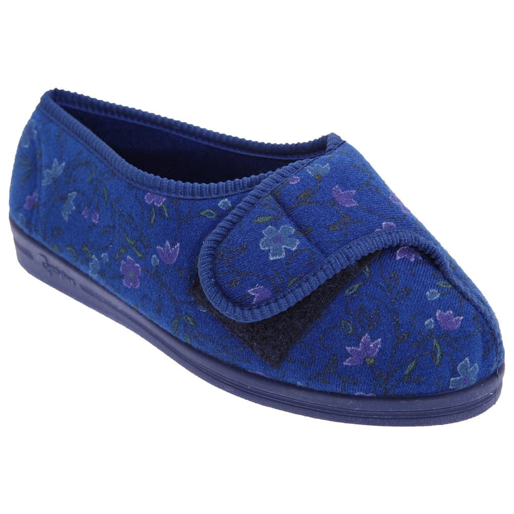 Comfylux Davina Floral Superwide tofflor för kvinnor / damer