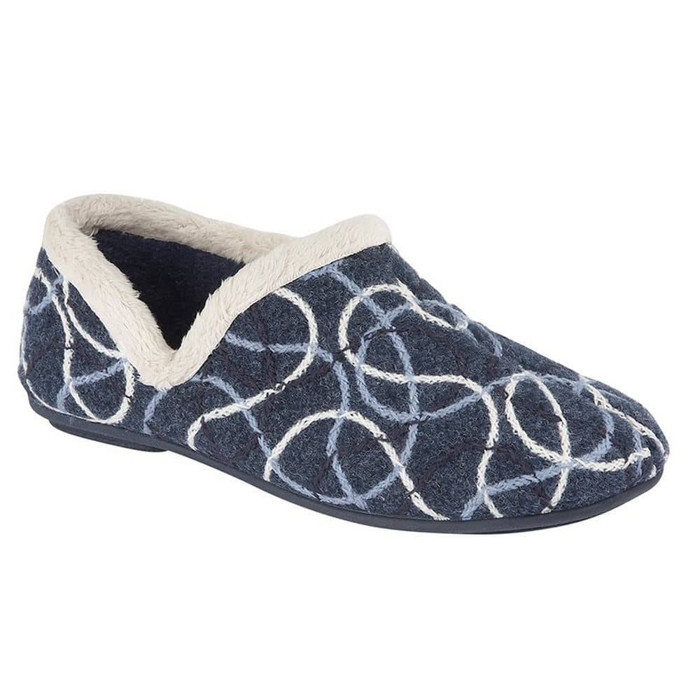 Sleepers Kvinnor / damer Karen Stickade mönstrade V-sido tofflor